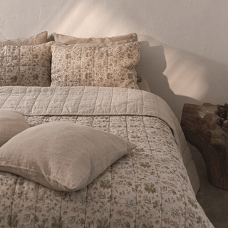 Botany & Melange Linen Quilted Blanket - Linen Tales 