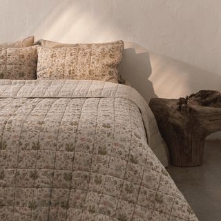 Botany & Melange Linen Quilted Blanket - Linen Tales 
