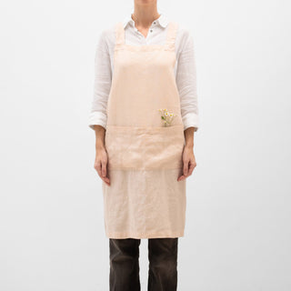 Brazilian Sand Linen Crossback Apron - Linen Tales Global 