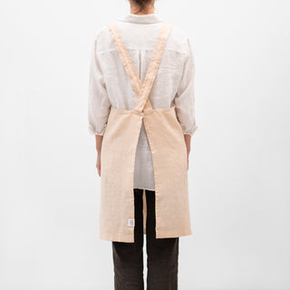 Brazilian Sand Linen Crossback Apron - Linen Tales Global 3