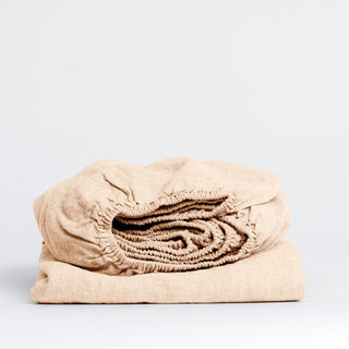 Brazilian Sand Linen Fitted Sheet - Linen Tales Global 