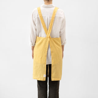 Butter Linen Crossback Apron - Linen Tales Global 3