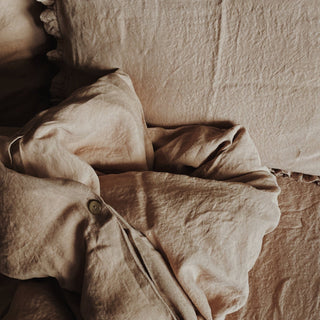 Cafe Creme Linen Fitted Sheet - Linen Tales 