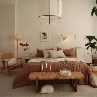 Camel Linen Duvet Cover Set - Linen Tales 