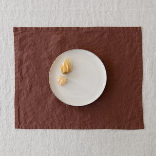 Chocolate Lightweight Linen Single Placemat - Linen Tales Global 