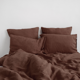 Chocolate Linen Duvet Cover Set - Linen Tales Global 