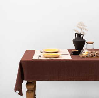 Chocolate Linen Tablecloth - Linen Tales Global 