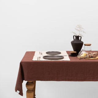 Chocolate Linen Tablecloth - Linen Tales Global 