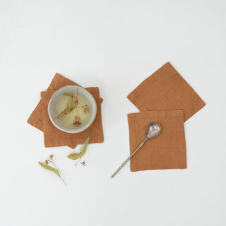 Clay Linen Coasters Set of 4 - Linen Tales 