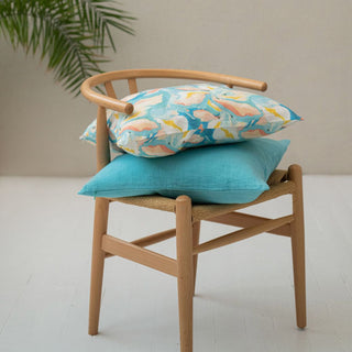 Coastal Blue Linen Cushion Cover - Linen Tales 3
