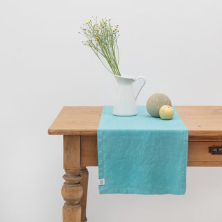 Coastal Blue Linen Table Runner - Linen Tales 