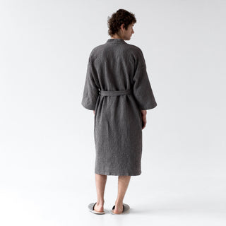 Dark Grey Bathrobe & Towel Bundle - Linen Tales 7