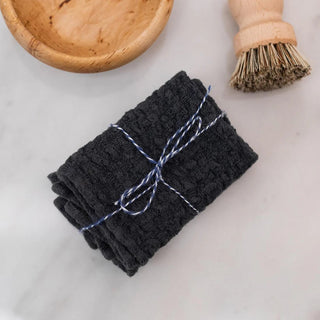 Dark Grey Linen Dishcloth Set of 2 - Linen Tales 