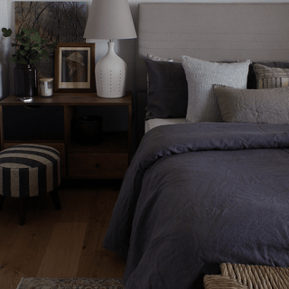 Dark Grey Linen Duvet Cover Set - Linen Tales 