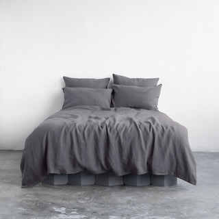 Dark Grey Linen Duvet Cover Set - Linen Tales 