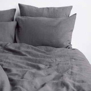 Dark Grey Linen Duvet Cover Set - Linen Tales 