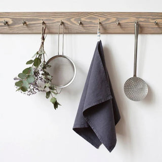 Dark Grey Linen Kitchen Towel - Linen Tales 
