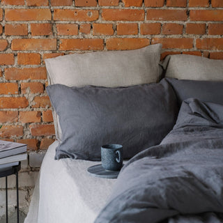 Dark Grey Linen Pillowcase - Linen Tales 