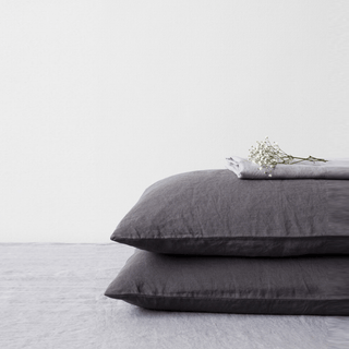 Dark Grey Linen Pillowcase - Linen Tales Global 