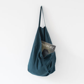 Deep Water Linen Big Bag - Linen Tales 