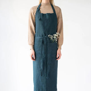 Deep Water Linen Chef Apron - Linen Tales 