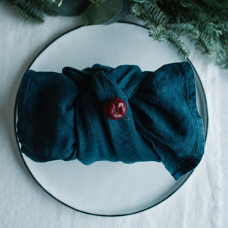 Deep Water Linen Napkins Set of 2 - Linen Tales 4