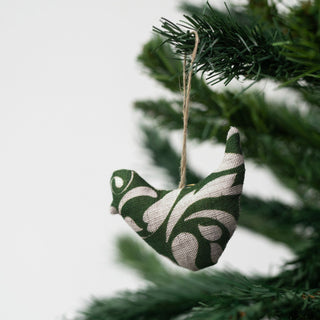 Evergreen Damask Christmas Tree Decorations Set of 4 - Linen Tales Global 3