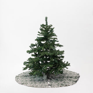 Evergreen Damask Linen Christmas Tree Skirt - Linen Tales Global 1