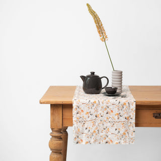 Fall Watercolor Linen Table Runner - Linen Tales 