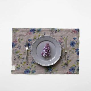 Flowers on Natural Linen Placemat - Linen Tales 