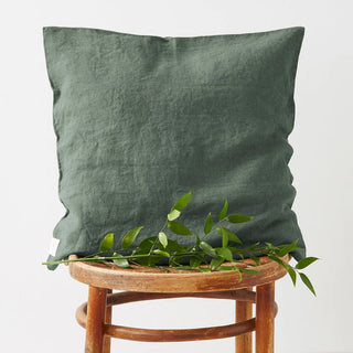 Forest Green Linen Cushion Cover - Linen Tales 