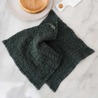 Forest Green Linen Dishcloth Set of 2 - Linen Tales Global 