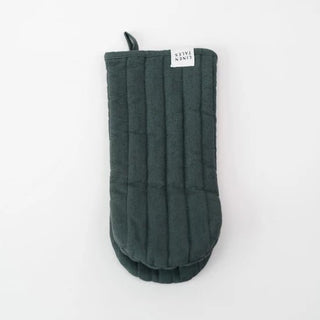 Forest Green Linen Oven Mitt - Linen Tales 1