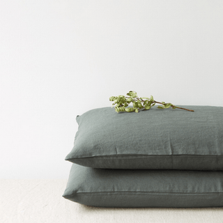 Forest Green Linen Pillowcase - Linen Tales Global 1