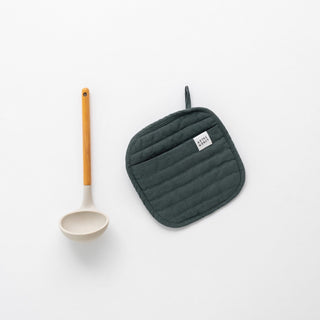 Forest Green Linen Potholder - Linen Tales 