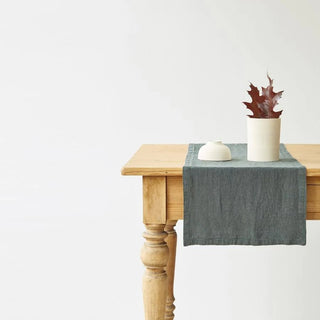 Forest Green Linen Table Runner - Linen Tales 