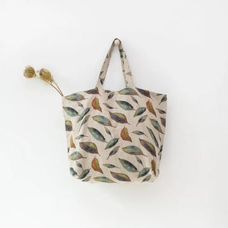 Golden Fall on Natural Linen Big Bag - Linen Tales 