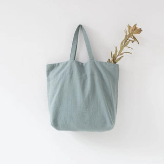Green Milieu Linen Big Bag - Linen Tales 