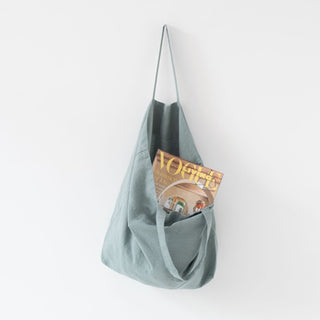 Green Milieu Linen Big Bag - Linen Tales 