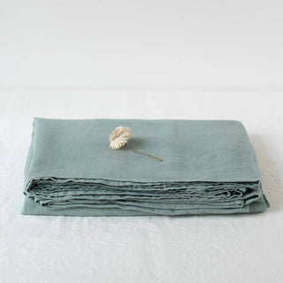 Green Milieu Linen Flat Sheet - Linen Tales 