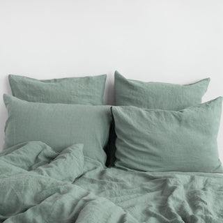 Green Milieu Linen Pillowcase - Linen Tales 