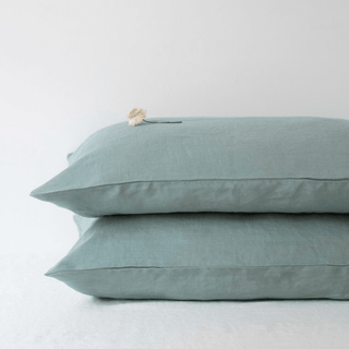 Green Milieu Linen Pillowcase - Linen Tales 