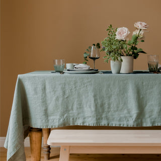 Green Milieu Linen Tablecloth - Linen Tales 