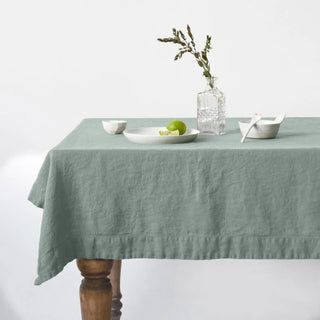 Green Milieu Linen Tablecloth - Linen Tales 