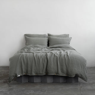 Khaki Linen Duvet Cover Set - Linen Tales 