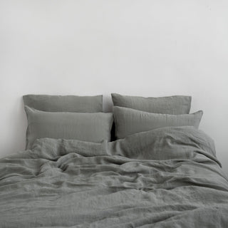Khaki Linen Duvet Cover Set - Linen Tales 