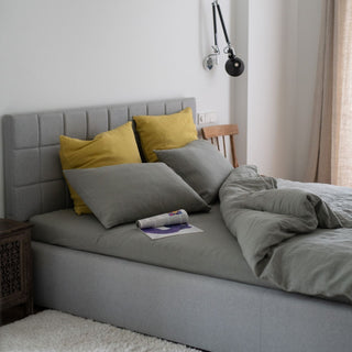 Khaki Linen Flat Sheet - Linen Tales 