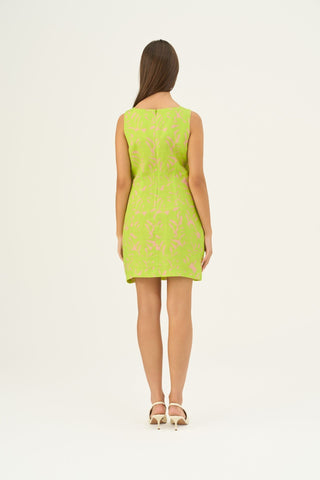 Kiwi Monstera Linen Alba Dress - Linen Tales Global 3