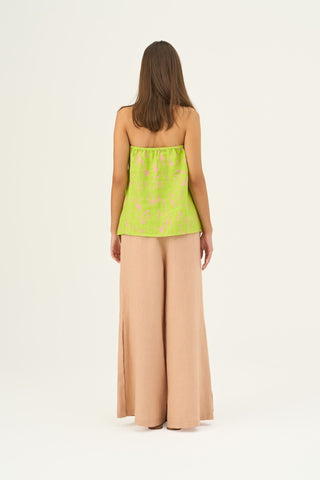 Kiwi Monstera Linen Candela Top - Linen Tales Global 4