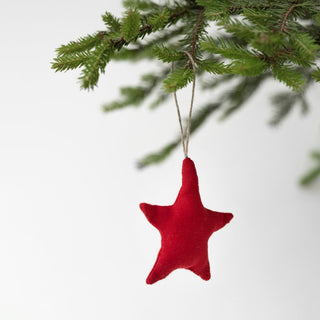 Lava Falls Linen Christmas Tree Decorations Set of 4 - Linen Tales Global 2